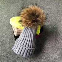 Zimowa marka kobiet futrzany pompon Poms kapelusz zimowy kapelusz dla kobiet dziewczyny kapelusz czapki z dzianiny czapka kapelusz grube kobiety Skullies czapki 3